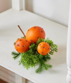 Online The Jolly Christmas Shop Raz 15" Orange Pomander And Cedar Pick Christmas Tree Spray F4202481