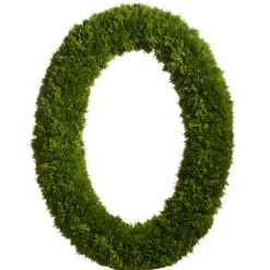 Best The Jolly Christmas Shop Raz 30.5" Oval Real Feel Cedar Christmas Wreath W4341737
