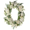 The Jolly Christmas Shop Raz 26" Oval White Rose And Hydrangea Spring Wreath W4202083