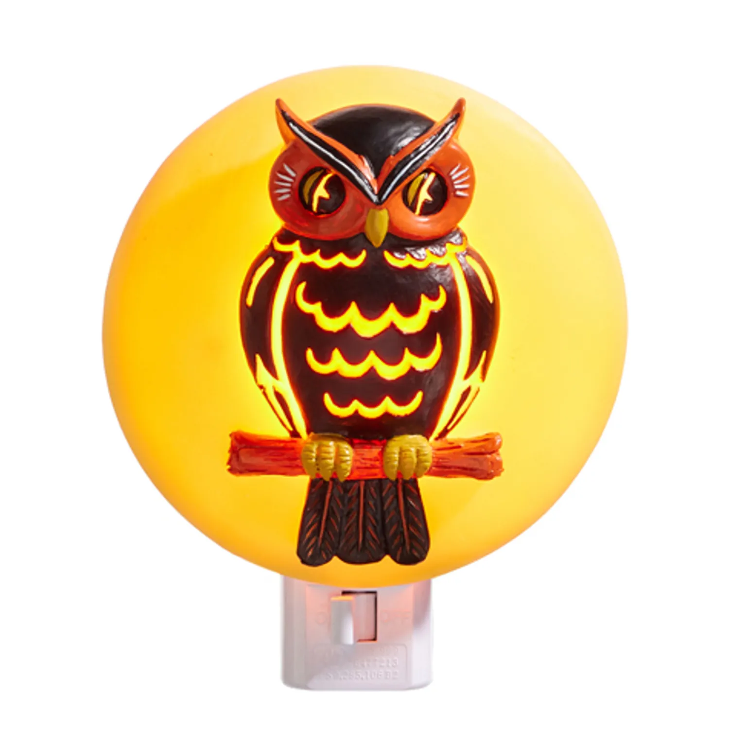 Best The Jolly Christmas Shop Raz 5" Owl In A Harvest Moon Halloween Night Light 4407035