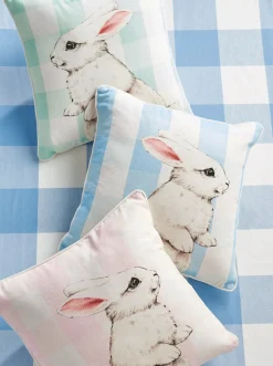 Hot The Jolly Christmas Shop Raz 16.5" Pastel Striped Bunny Easter Pillow 3909715