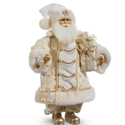 Discount The Jolly Christmas Shop Raz 18" Pearl And Jewel Champagne Santa Christmas Figure 4415583