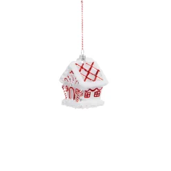 Best The Jolly Christmas Shop Raz 3.5" Peppermint Gingerbread House Glass Christmas Ornament 4324507