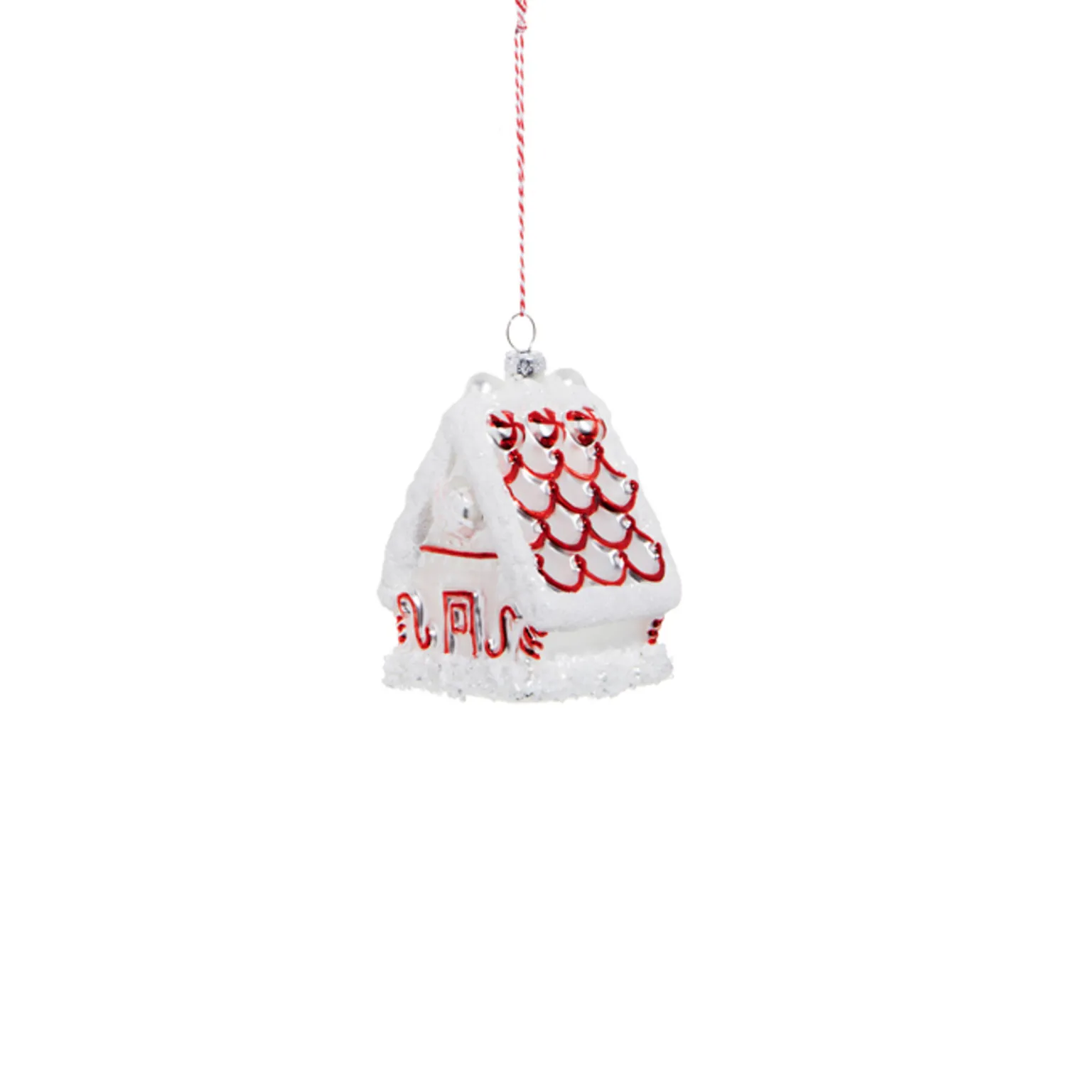 Best The Jolly Christmas Shop Raz 3.5" Peppermint Gingerbread House Glass Christmas Ornament 4324507
