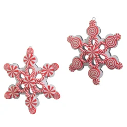Online The Jolly Christmas Shop Raz 5" Peppermint Snowflake Christmas Ornament Set Of 2 4415556
