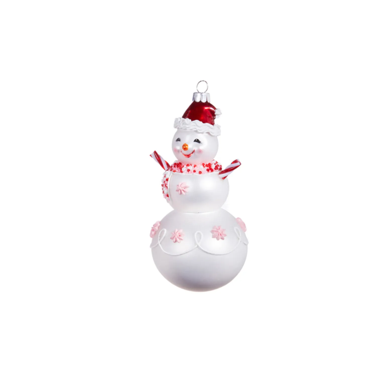 Discount The Jolly Christmas Shop Raz 6.25" Peppermint Snowman Glass Christmas Ornament 4352876