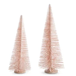 Sale The Jolly Christmas Shop Raz 24" Pink Bottle Brush Trees Christmas Decorations 4306107