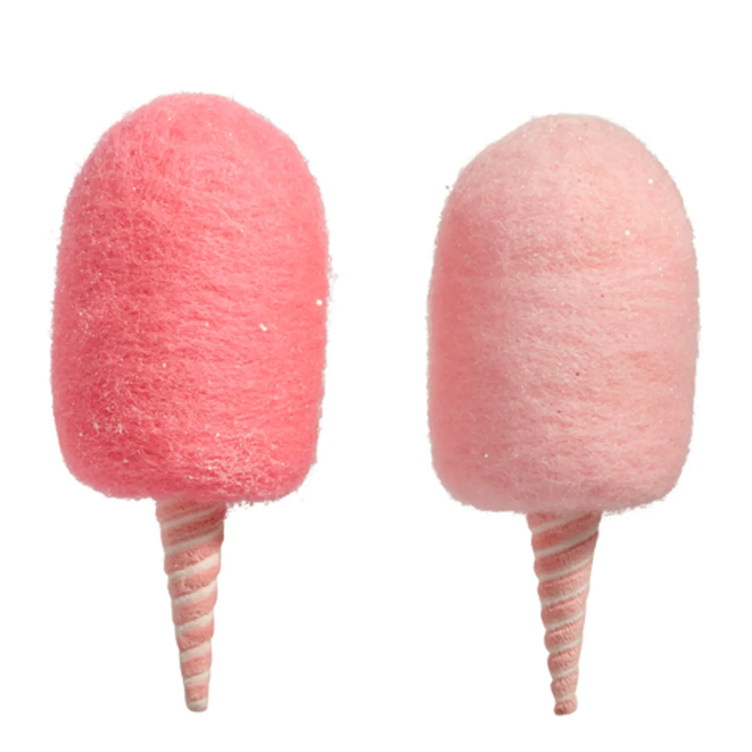 Best The Jolly Christmas Shop Raz 6.5" Pink Cotton Candy Christmas Ornament Set Of 2 4420034