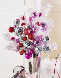 New The Jolly Christmas Shop Raz 10" Pink Disco Ball Christmas Tree Spray F4432739