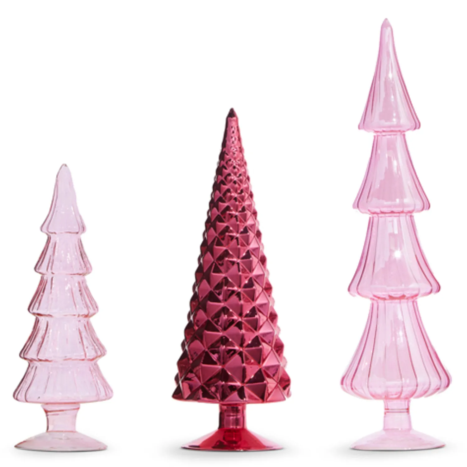 Outlet The Jolly Christmas Shop Raz 14.25" Pink Glass Christmas Tree Set 4322828