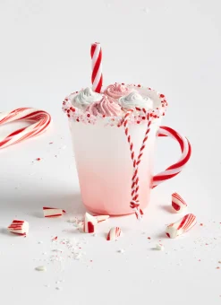 New The Jolly Christmas Shop Raz 4.5" Pink Hot Chocolate Glass Christmas Ornament 4352860