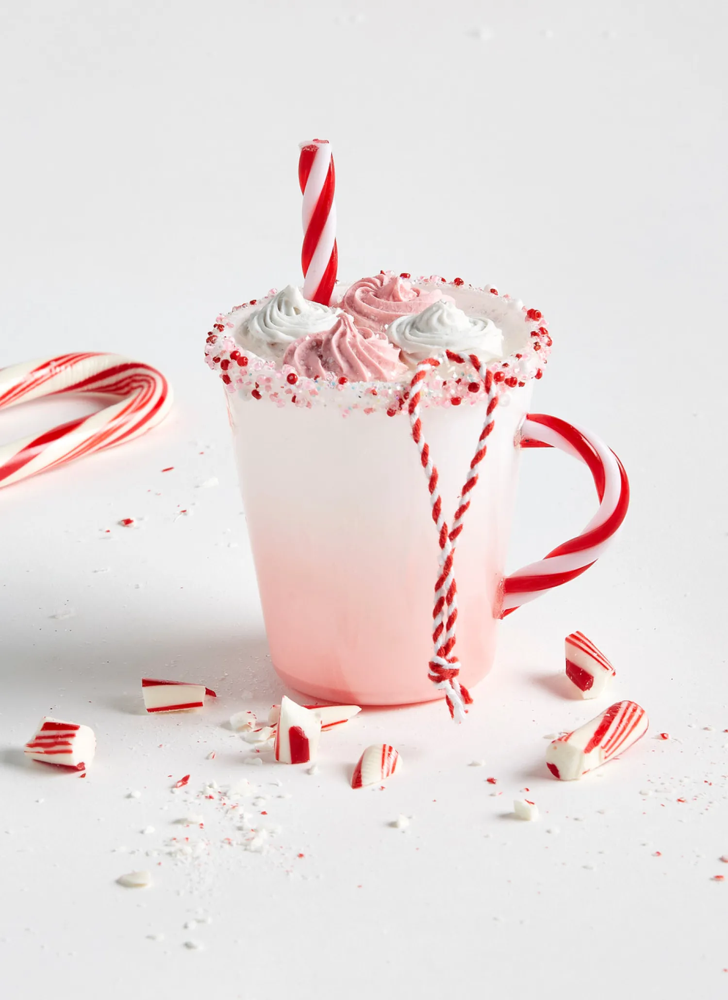 New The Jolly Christmas Shop Raz 4.5" Pink Hot Chocolate Glass Christmas Ornament 4352860