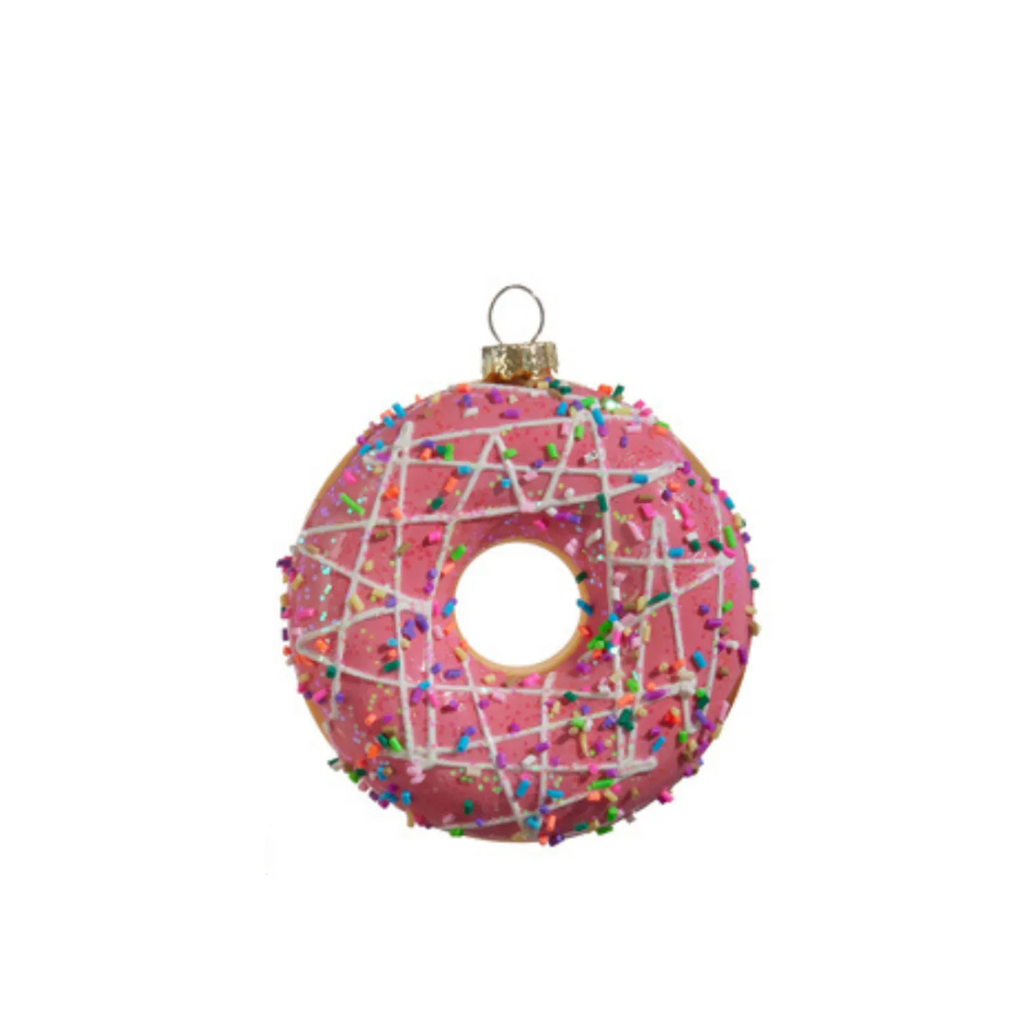Online The Jolly Christmas Shop Raz 4" Pink Iced Donut Glass Christmas Ornament 4412514