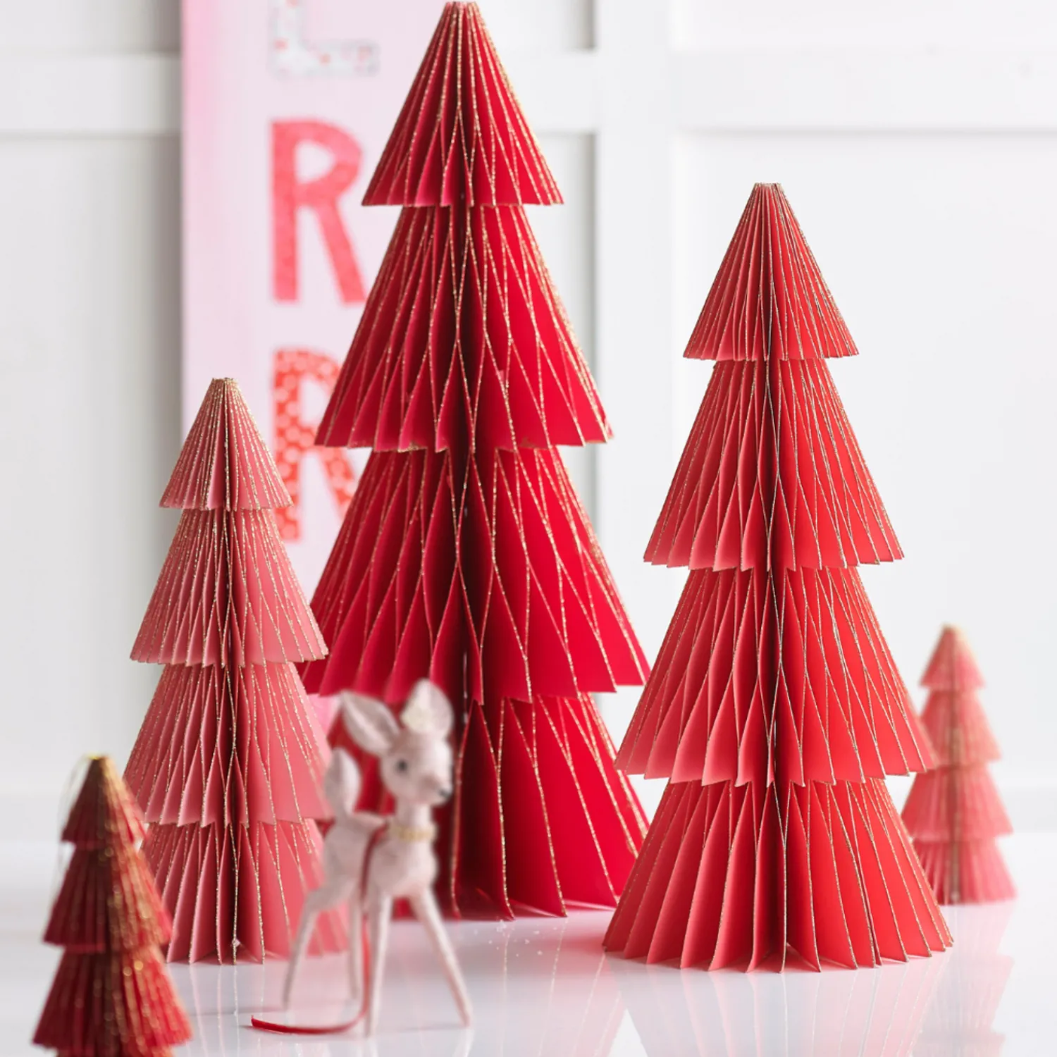 Online The Jolly Christmas Shop Raz 20" Pink Paper Trees Christmas Decoration 4416373