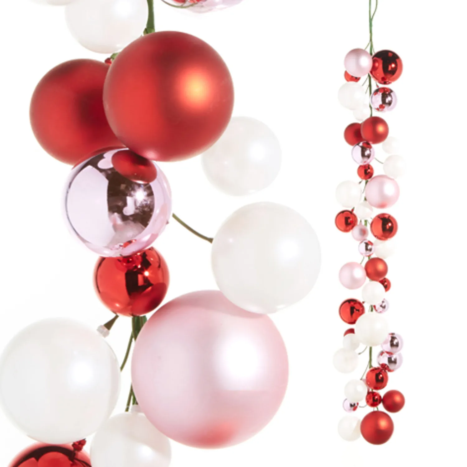 New The Jolly Christmas Shop Raz 4' Pink, Red, And White Ball Garland G4332700