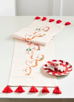Clearance The Jolly Christmas Shop Raz 72" Pink Santa Mug Christmas Table Runner 4319325