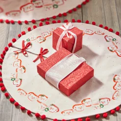 New The Jolly Christmas Shop Raz 52" Pink Santa Mug Christmas Tree Skirt 4319327