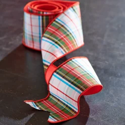 The Jolly Christmas Shop Raz 4" Plaid Wired Christmas Ribbon R4227731
