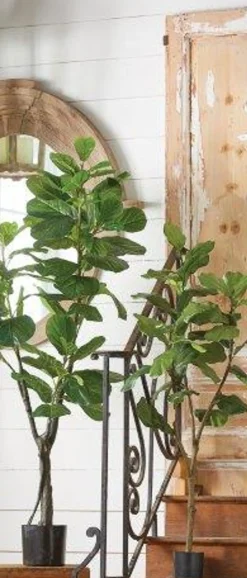 Clearance The Jolly Christmas Shop Raz 54" Potted Fiddle Leaf Fig Artificial Tree Decoration 3902097