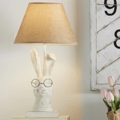 Hot The Jolly Christmas Shop Raz 19.5" Rabbit With Glasses Easter Lamp 4111074