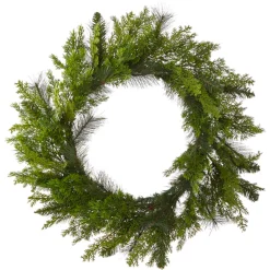 Online The Jolly Christmas Shop Raz 28" Real Feel Cedar Pine Greenery Christmas Wreath W4102412