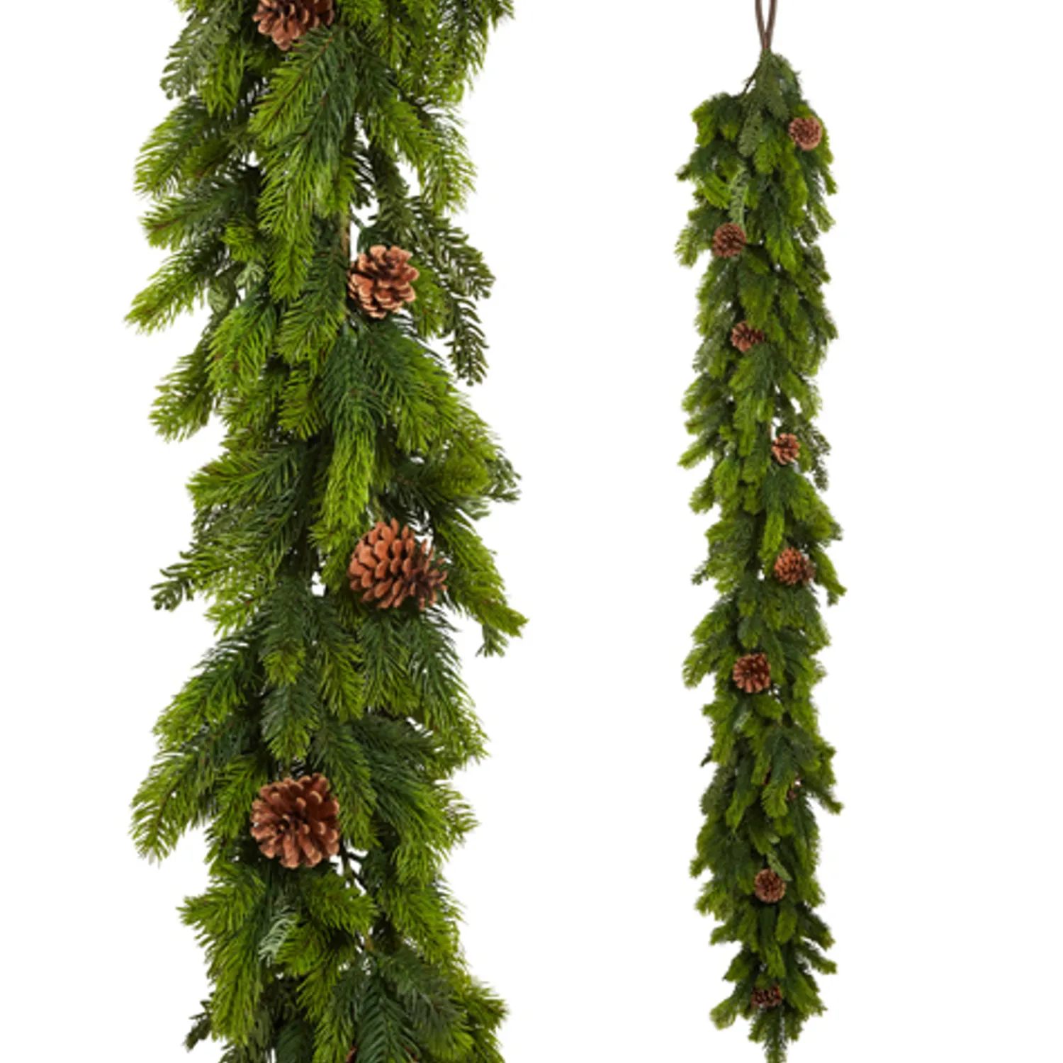 Hot The Jolly Christmas Shop Raz 5.5' Real Feel Pine And Mini Pinecone Christmas Garland G4441751