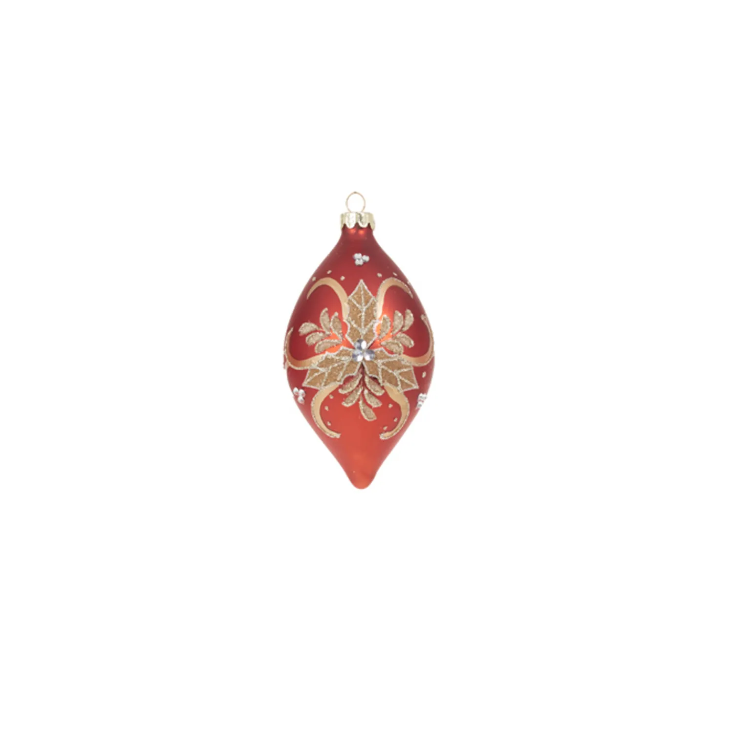 Outlet The Jolly Christmas Shop Raz 4" Red And Gold Holly Glass Christmas Ornament 4322839