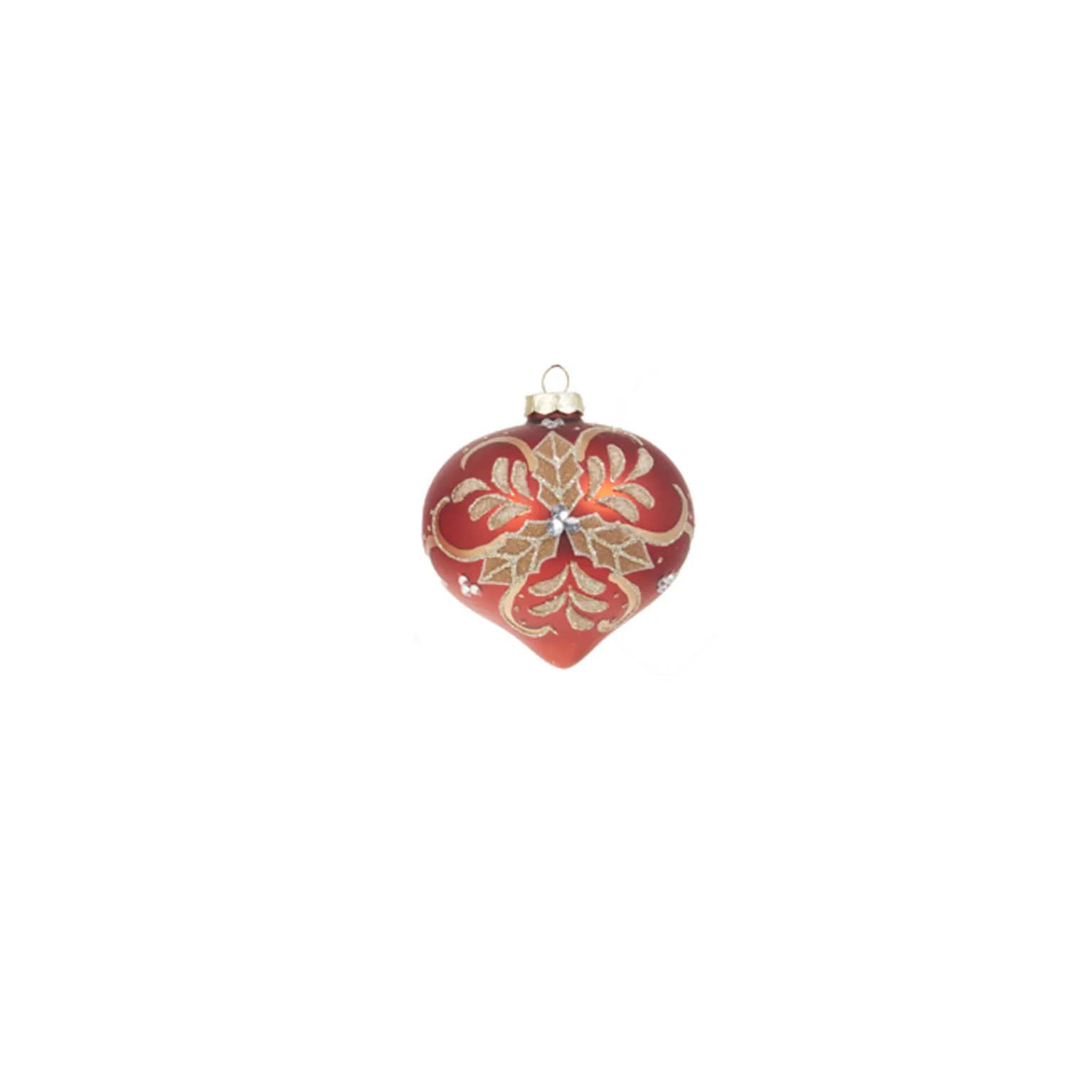 Outlet The Jolly Christmas Shop Raz 4" Red And Gold Holly Glass Christmas Ornament 4322839