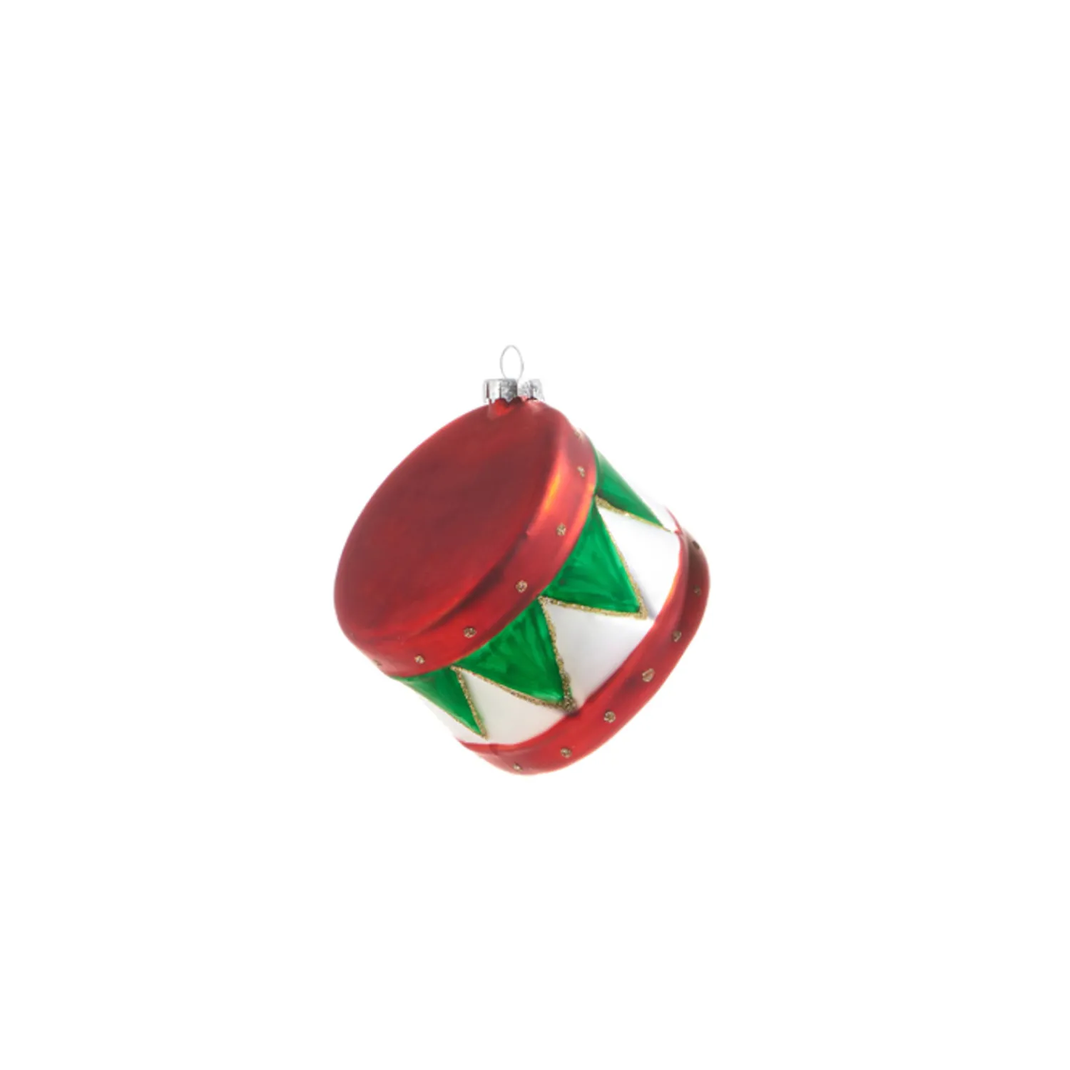 Online The Jolly Christmas Shop Raz 3.5" Red And Green Drum Glass Christmas Ornament 4322900