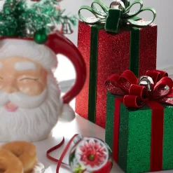 Hot The Jolly Christmas Shop Raz 9.5" Red And Green Presents Christmas Decoration 4406633