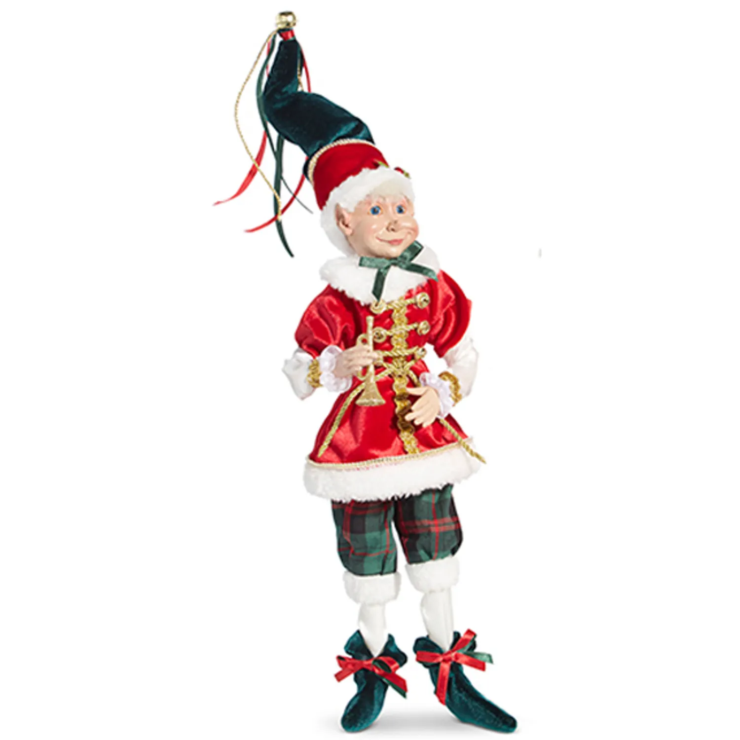 Discount The Jolly Christmas Shop Raz 16" Red And Plaid Posable Christmas Elf Figure 4302355