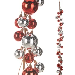 The Jolly Christmas Shop Raz 4' Red And Silver Ball Garland G4316249