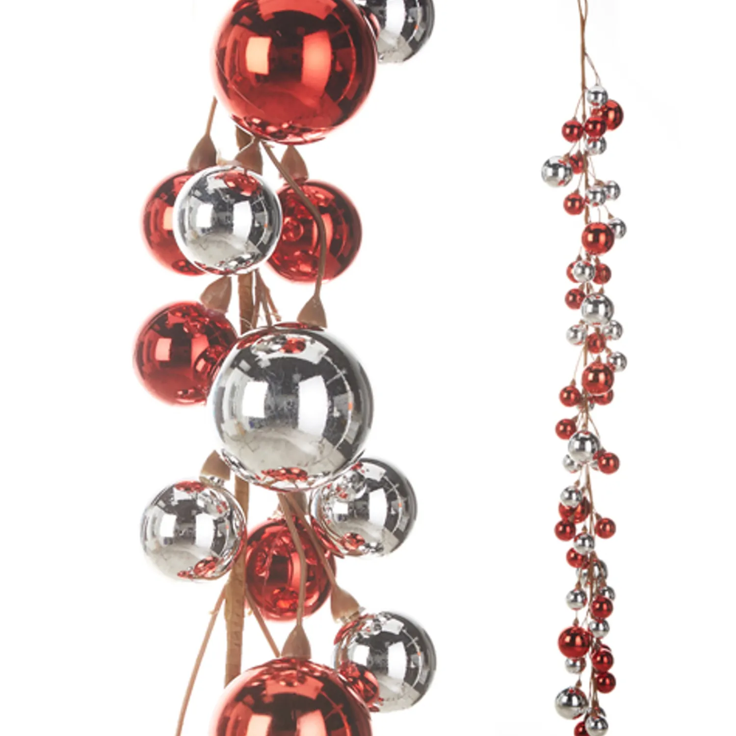 The Jolly Christmas Shop Raz 4' Red And Silver Ball Garland G4316249