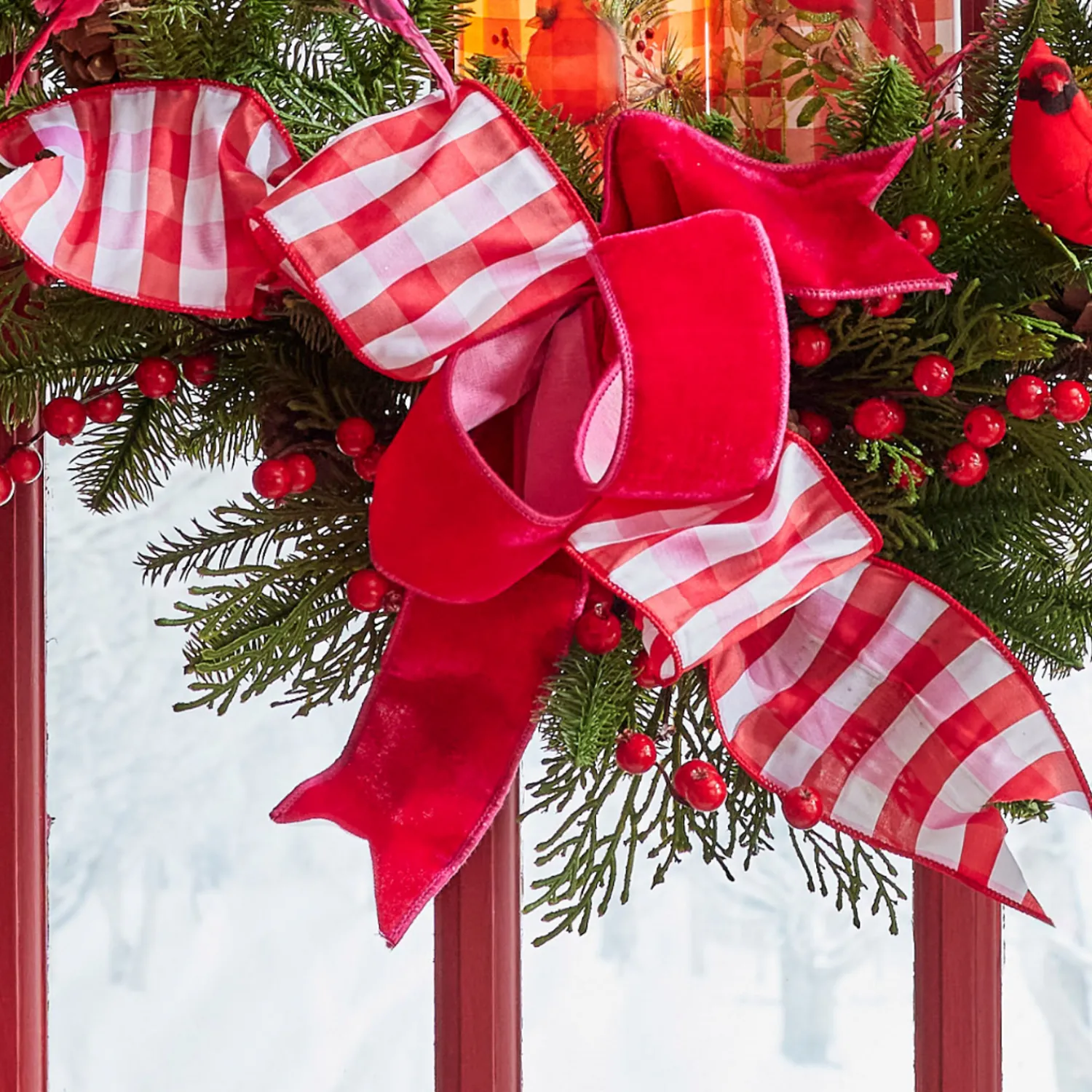 Clearance The Jolly Christmas Shop Raz 4" Red And White Gingham Wired Christmas Ribbon R4471788