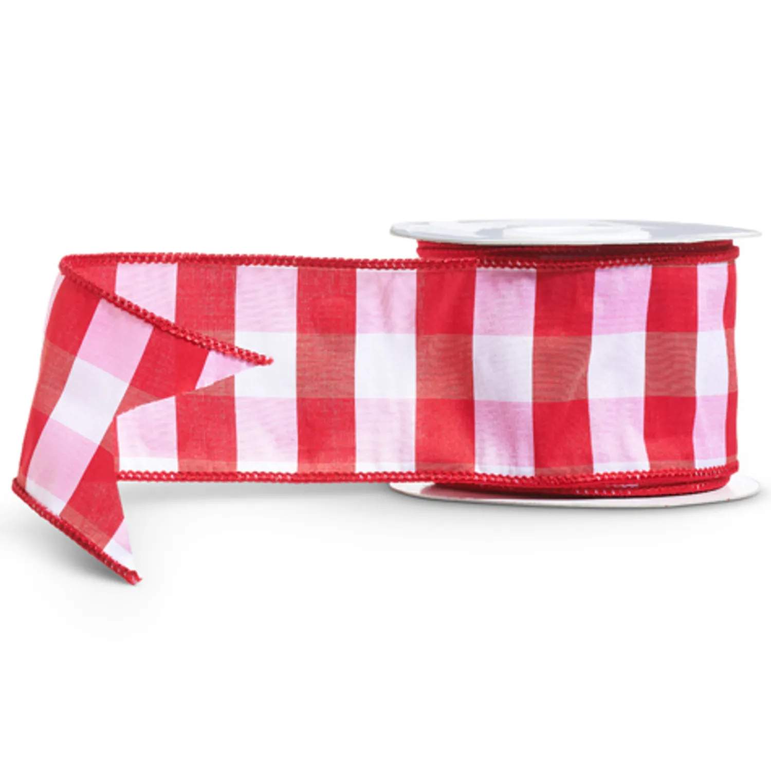 Online The Jolly Christmas Shop Raz 2.5" Red And White Gingham Wired Christmas Ribbon R4471809