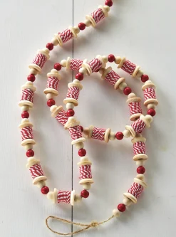 Discount The Jolly Christmas Shop Raz 6' Red And White Spool Christmas Tree Garland G4116367