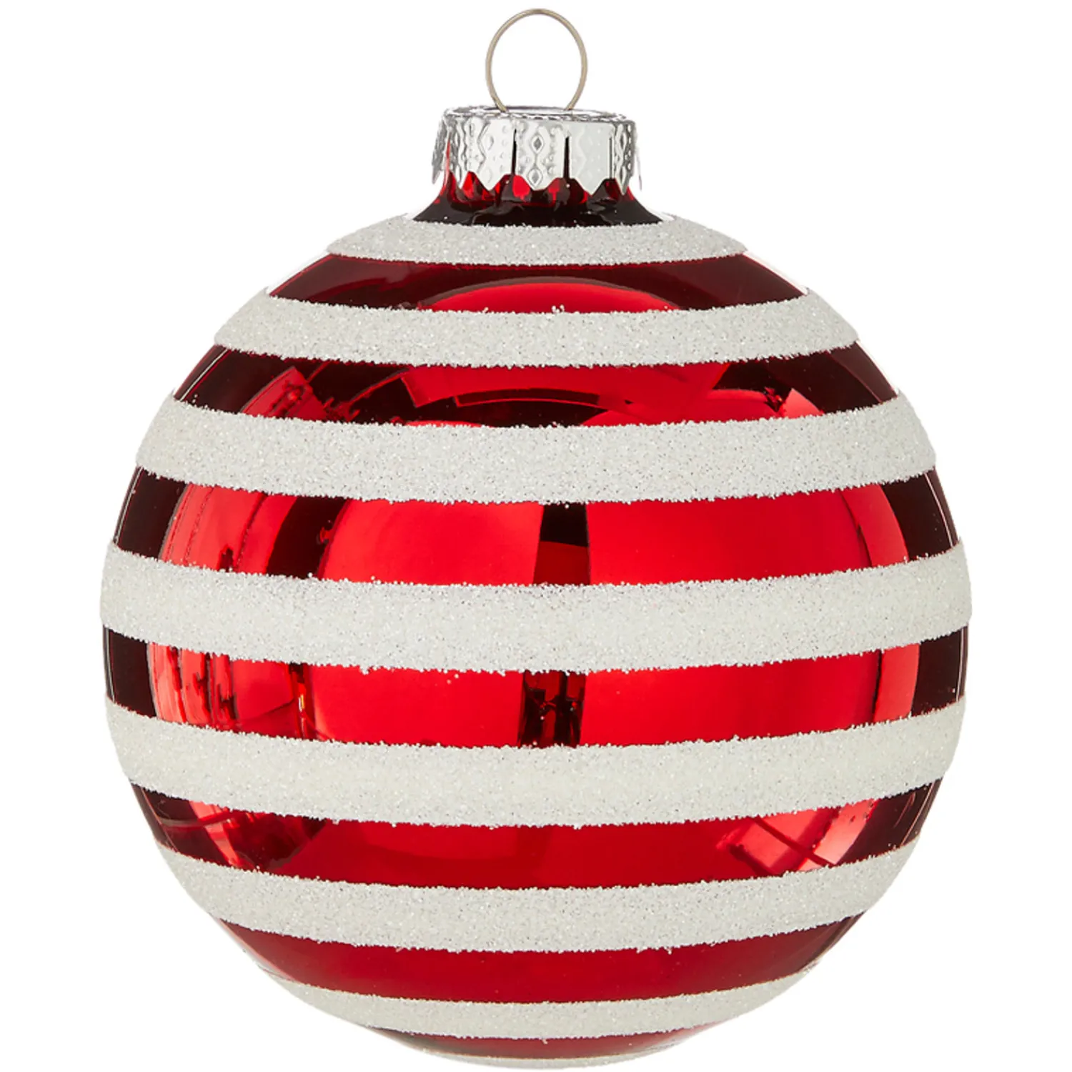 Sale The Jolly Christmas Shop Raz 4" Red And White Striped Glass Christmas Ornaments 4120871