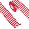 Hot The Jolly Christmas Shop Raz 2.5" Red And White Striped Wired Christmas Ribbon R4271840