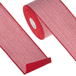 Best The Jolly Christmas Shop Raz 4" Red And White Tweed Wired Christmas Ribbon R4227742