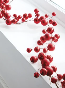 Sale The Jolly Christmas Shop Raz 6' Red Ball Christmas Garland G4202281