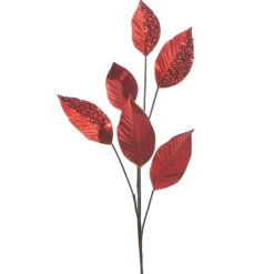 Best The Jolly Christmas Shop Raz 33.5" Red Beaded Leaf Christmas Tree Spray F4322788