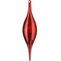 New The Jolly Christmas Shop Raz 9.5" Red Drop Glass Christmas Ornament 4224637