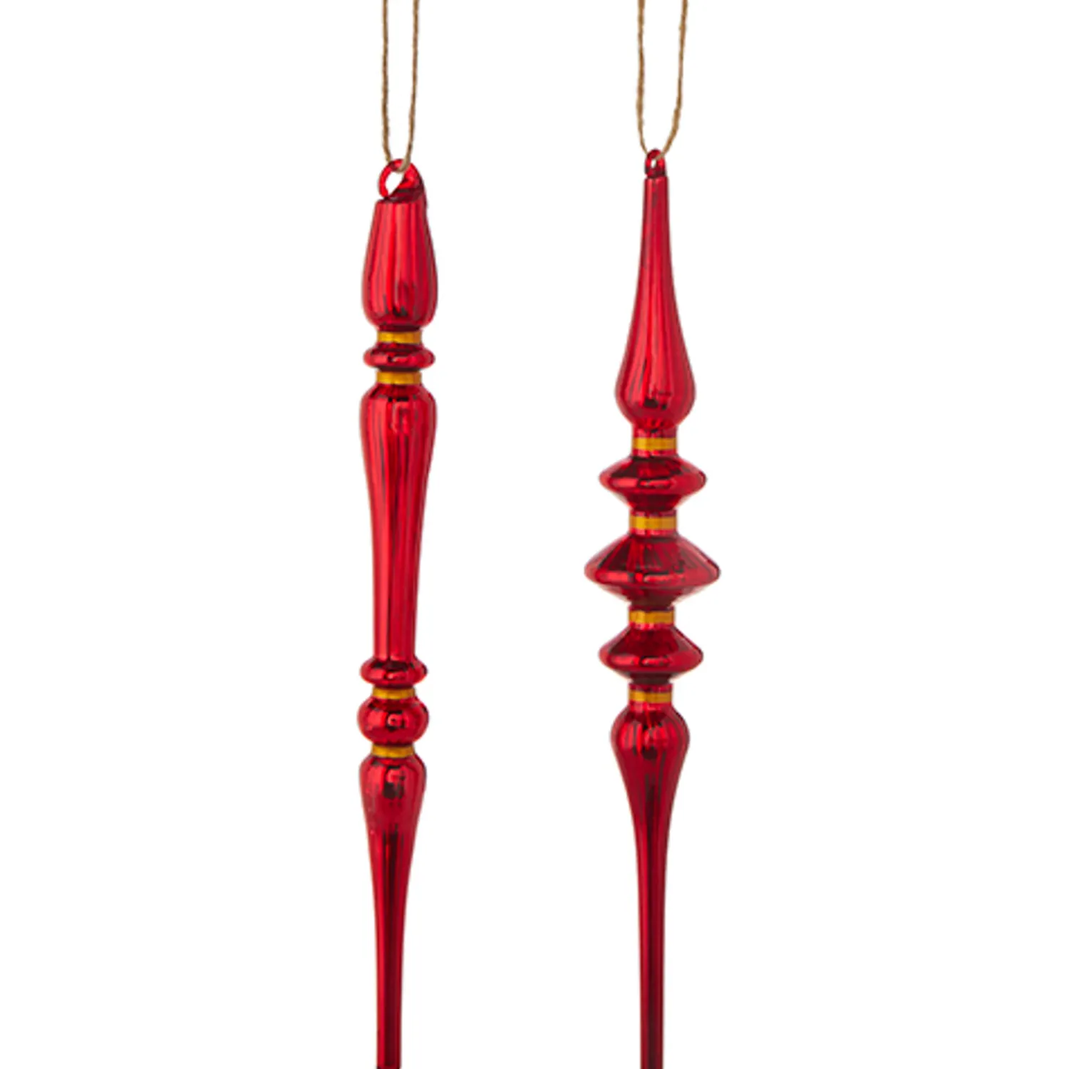 Clearance The Jolly Christmas Shop Raz 9.25" Red Finial Glass Christmas Ornament 4220893