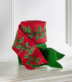Sale The Jolly Christmas Shop Raz 4" Red Floral With Sequins Embellishment Wired Christmas Ribbon R4471770