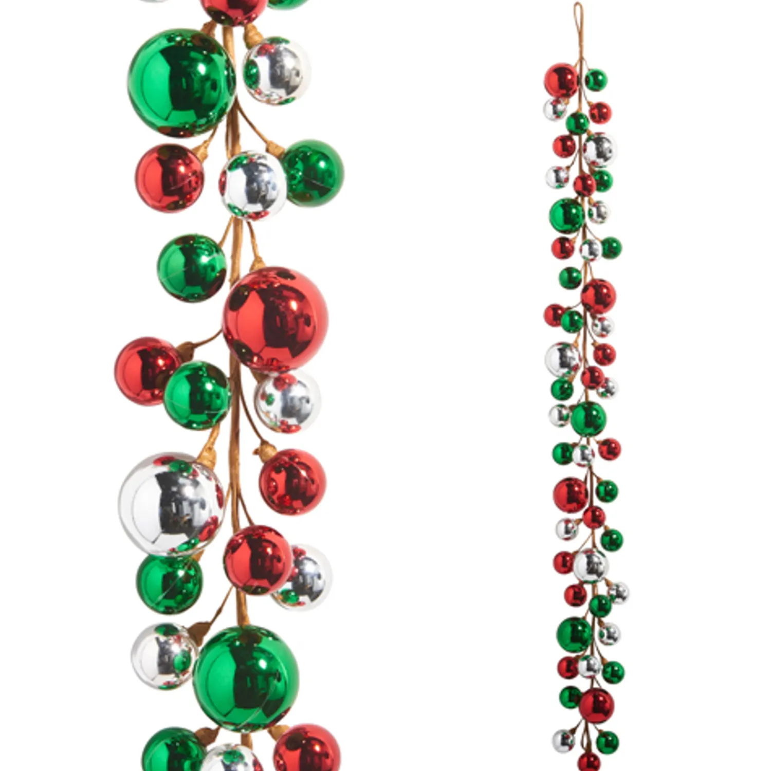 Sale The Jolly Christmas Shop Raz 4' Red, Green, And Silver Plastic Ball Christmas Garland G4416412