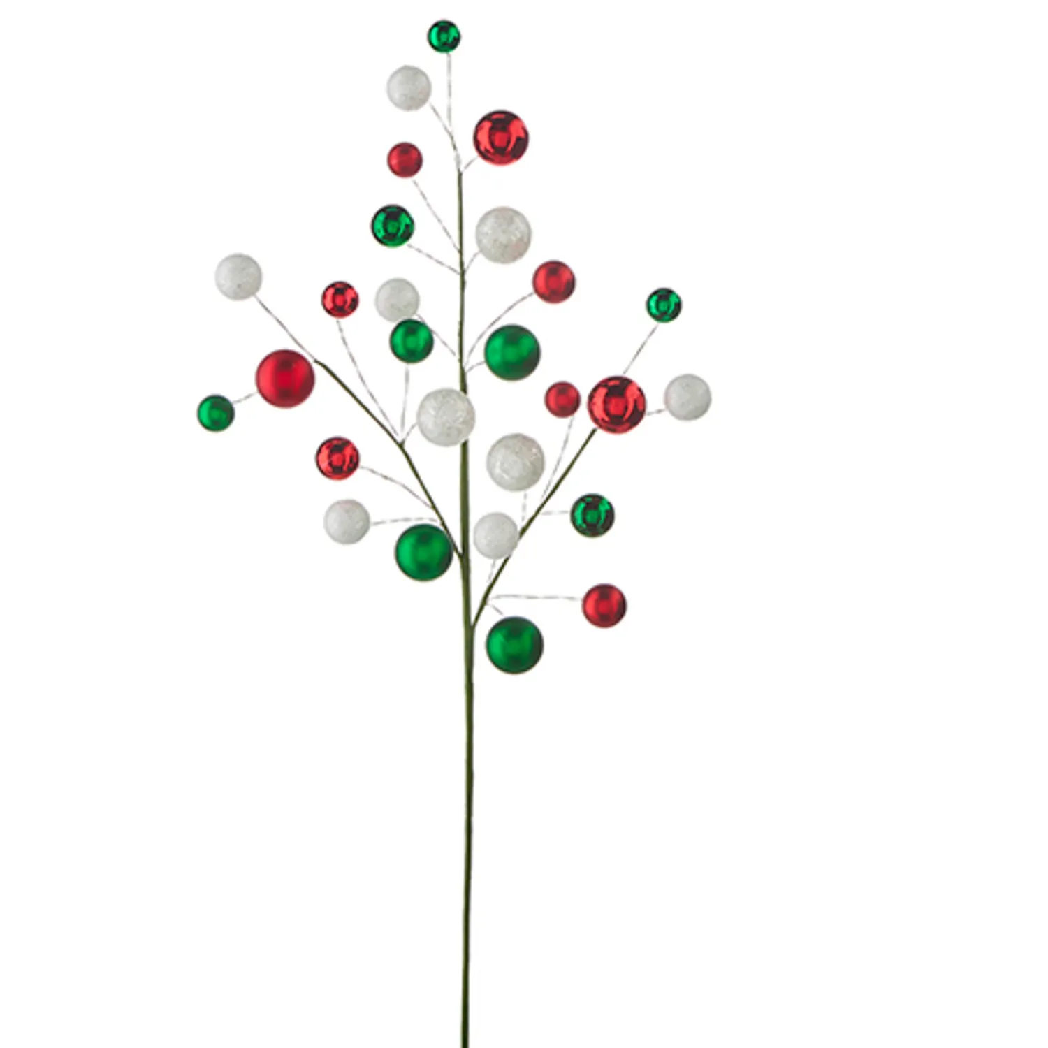 Hot The Jolly Christmas Shop Raz 31" Red, Green, And White Ball Christmas Tree Spray F4202329