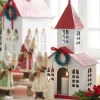 Clearance The Jolly Christmas Shop Raz 16.75" Red Roof Metal Church Christmas House 4312335