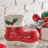Best The Jolly Christmas Shop Raz 10" Red Santa Boot Christmas Vase Or Figure 4457652