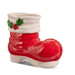 Best The Jolly Christmas Shop Raz 10" Red Santa Boot Christmas Vase Or Figure 4457652