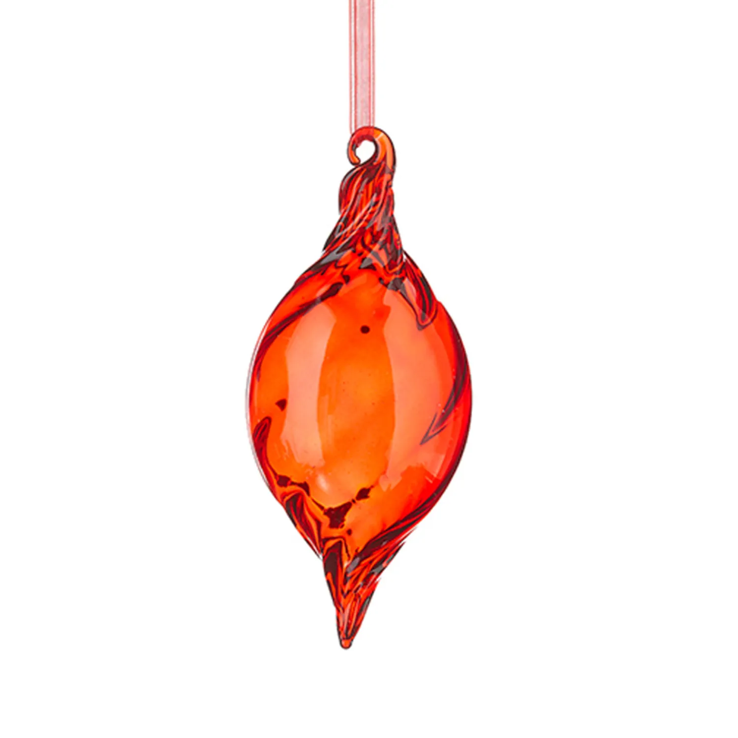 Best The Jolly Christmas Shop Raz 3.5" Red Swirl Glass Christmas Ornament 4224609